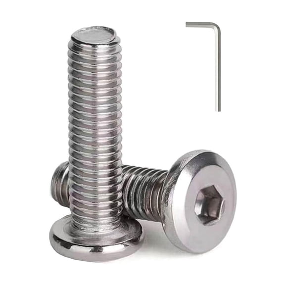 ERUCND-M5 x 12mm (25 Pack) Metric Flat Head Hex Socket Cap Screws Bolts, 304 Stainless Steel 18-8, Hex Drive, Bright Finish, Fully Machine Thread
