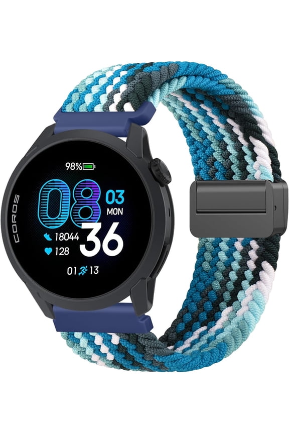 -Magnetic Braided Strap for COROS PACE 4 / PACE 3 / Pro/APEX 2 Pro/APEX Pro/APEX 46mm, 22mm Soft Nylon Sport WristBand Compatible with ACoros Pace 4/3 Watch Women Men