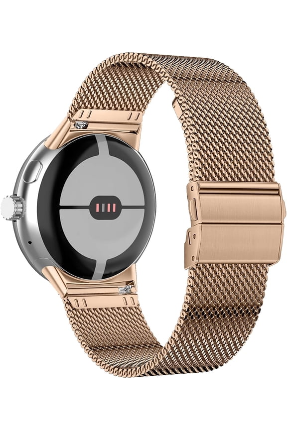 -Metal Strap Compatible with Google Pixel Watch 4 / Google Pixel Watch 3 (41 mm / 45 mm), Double Snap Stainless Steel Smartwatch Bracelet Men Women Replacement Bands