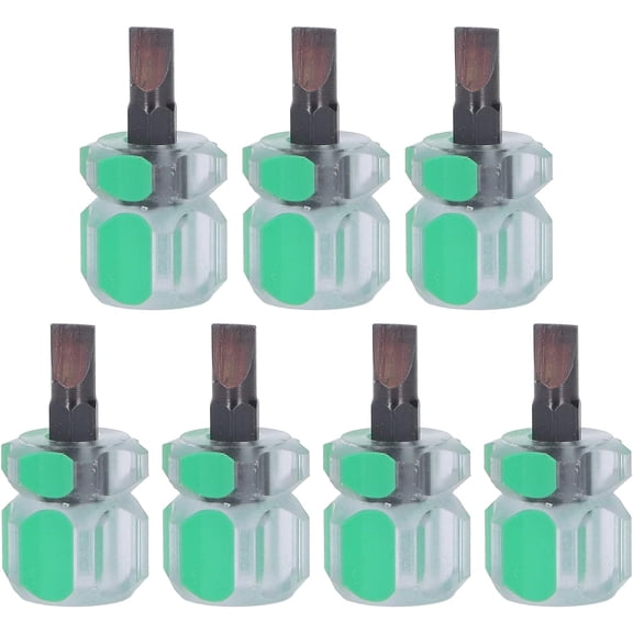 ERUCND-Mini Flathead Set 7-Piece, Short Magnetic Tip for Tight Spaces, Professional Ergonomic Hand Tool Kit for Household Repairs & DIY Projects