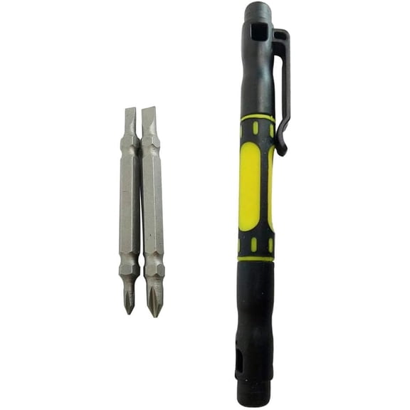 ERUCND-Multi-Purpose Pen Screwdriver Handy Tool 4 in 1 Pocket Screwdriver with 2 Screw Driver Bits for Mobile Cellphone Tablet Glasses Watch Repair Hand Tool