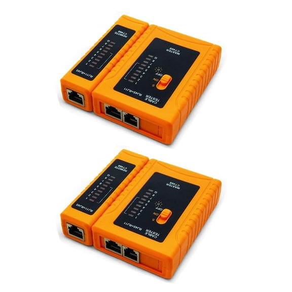 ERUCND-NF-468 Network LAN Cable Tester for RJ45, RJ11, RJ12, CAT5, CAT6 UTP Cables, Continuity Test Tool for Open, Short, and Crossed Wires, 2-Pack