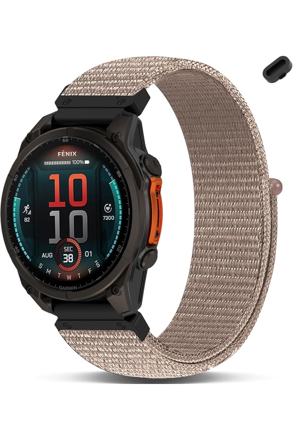 -Nylon Quick Fit Watch Bands Compatible with Garmin Fenix 8 43mm/7S Pro/7S/6S Pro/6S/5S/5S plus,20mm Soft Lightweight Adjustable Sport Hook and Loop Strap for Approach S70 42mm Accessory