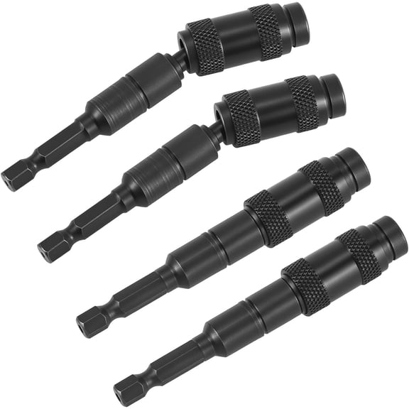 ERUCND-Pivoting Bit Tip Holder, 4 Pack 1/4" Magnetic Screw Drill Tip Pivot Screwdriver Bit Holder Quick Release Hex Screwdriver Bit Holder
