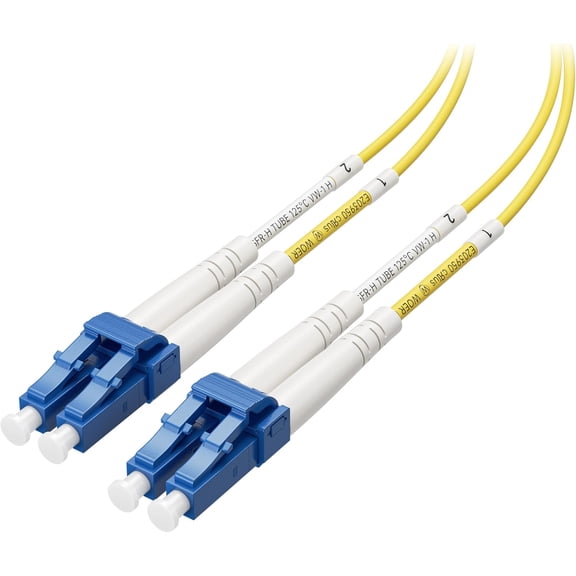 ERUCND-Plenum Rated Duplex OS2 Single Mode Fiber Optic Patch Cable - 5m / 16.4ft, LC to LC UPC 9/125 OFNP OS2 Fiber Optic Cable