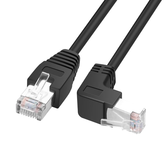 ERUCND-RJ45 90 Degree Ethernet Cable Cat6 RJ45 Male to Right Angle Network Patch Cords Choose from Multiple Angle Lengths (Down Angle, 1M/3.3FT)