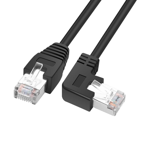ERUCND-RJ45 90 Degree Ethernet Cable Cat6 RJ45 Male to Right Angle Network Patch Cords Choose from Multiple Angle Lengths (Left Angle, 1M/3.3FT)