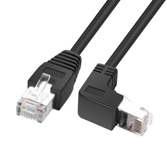 ERUCND-RJ45 90 Degree Ethernet Cable Cat6 RJ45 Male to Right Angle Network Patch Cords Choose from Multiple Angle Lengths (Up Angle, 1M/3.3FT)