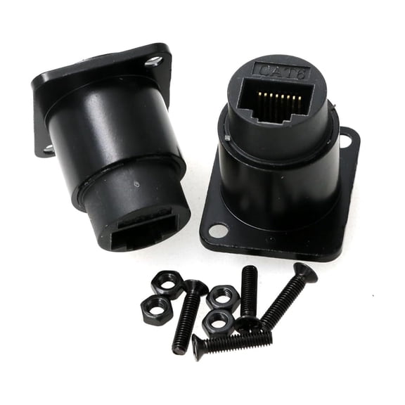 ERUCND-RJ45 Panel Type Adapter D-Type Module Category 6 Network CAT6 Gigabit Butt Straight RJ45 Network Cable 2 Pack for Multimedia Signal Transmission
