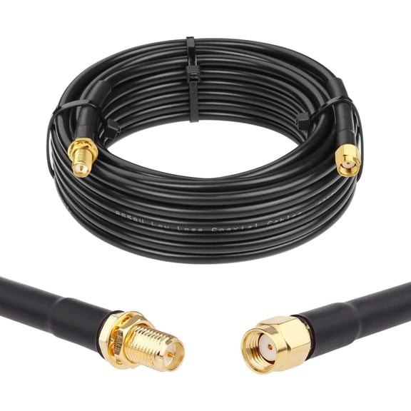ERUCND-RP-SMA Male to RP-SMA Female Cable 20ft, Low Loss RG58 RP-SMA Cable WiFi Antenna Extension Coax Cable for WiFi LAN Router Wireless Network Card Adapter