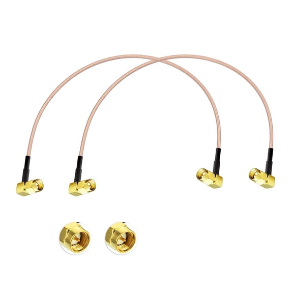 ERUCND-SMA Extension Cable 12inch SMA Male to Male Right Angle Connector RG316 Coax Jumper (2-Pack) for WiFi Antenna Router Network Analyzer RTL SDR Dongle etc