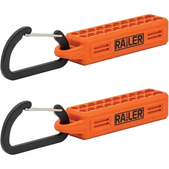 ERUCND-Screwdriver Bit Holder Storage Organizer  20-Hole Orange Bit Holder with Carabiner (2 Pack)