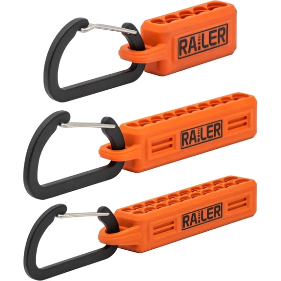 ERUCND-Screwdriver Bit Holder Storage Organizer - 3 Pack  5-Hole, 10- Hole and 20-Hole Bit Holder with Carabiner