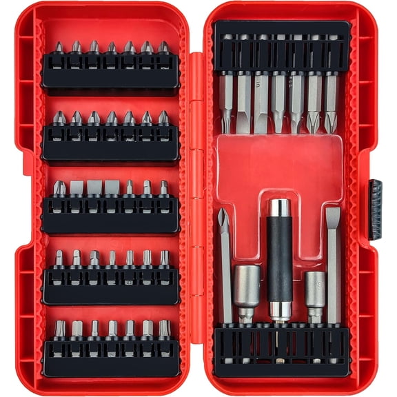 ERUCND-Screwdriver Bit Set 48 Piece, Impact Driver Bit Set for Drills and Drivers, Assorted Steel Drill Bits in Storage Case for Wood Metal Cement Drilling and Screwdriving,YY2020052