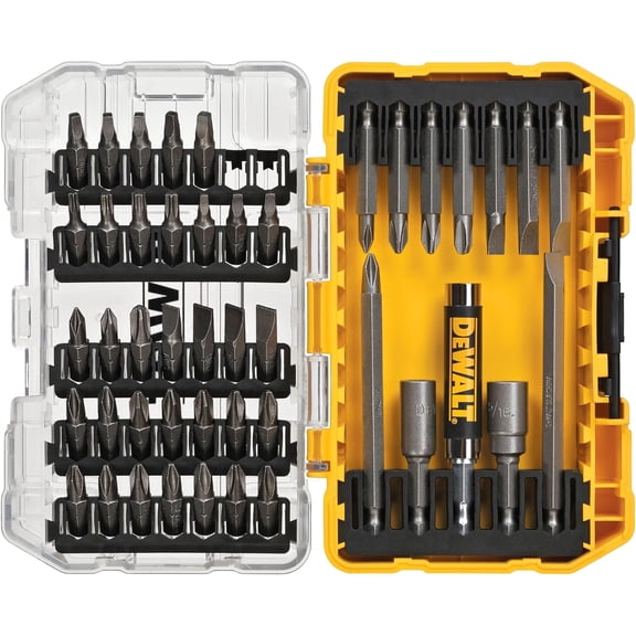 ERUCND-Screwdriver Bit Set with Tough Case, 45-Piece (DW2166), Grey/Silver Screwdriving Set with Tough Case