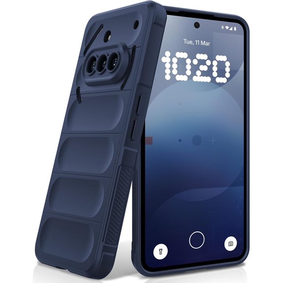ERUCND-Silicone Case for Nothing Phone 3a, Anti-Scratch Microfiber Lining, Shockproof Case with Camera Protection, Blue