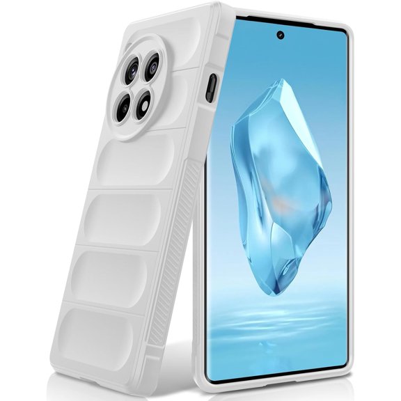 ERUCND-Silicone Case for OnePlus 12R, Anti-Scratch Microfiber Lining, Shockproof Case with Camera Protection, White