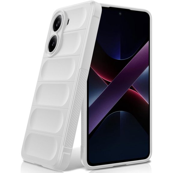 ERUCND-Silicone Case for Xiaomi Poco X7 Pro, Anti-Scratch Microfiber Lining, Shockproof Case with Camera Protection, White