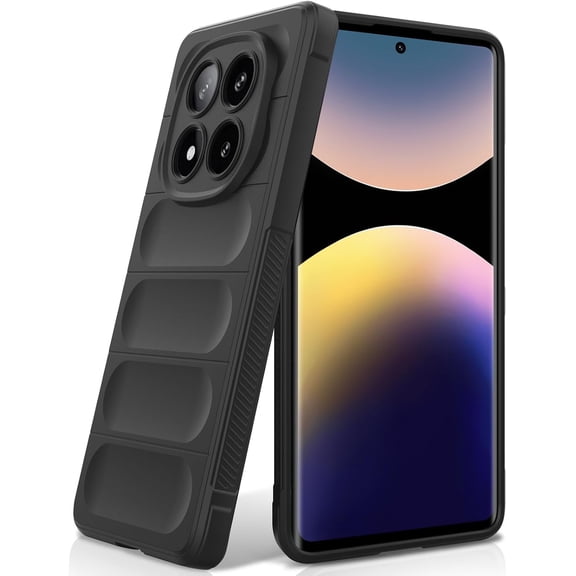 ERUCND-Silicone Case for Xiaomi Redmi Note 14 Pro 5G, Anti-Scratch Microfiber Lining, Shockproof Case with Camera Protection, Black