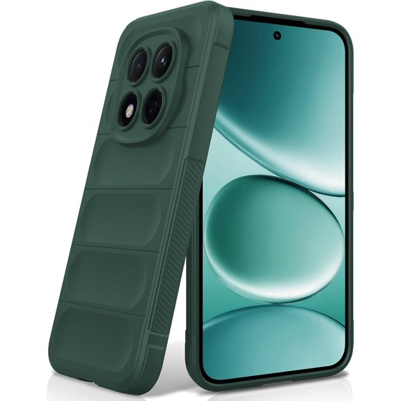 ERUCND-Silicone Case for Xiaomi Redmi Note 15 Pro 5G, Anti-Scratch Microfiber Lining, Shockproof Case with Camera Protection, Green