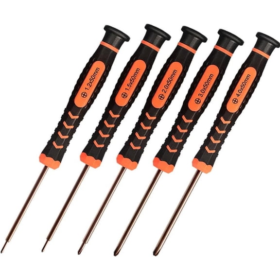 ERUCND-Small Phillips Screwdriver Set, 5 Piece Repair Tools Kit for Steam Deck with 1.2mm,1.5mm,2.0mm,3.0mm,4.0mm The Most Commonly Used Phillips Screwdrivers