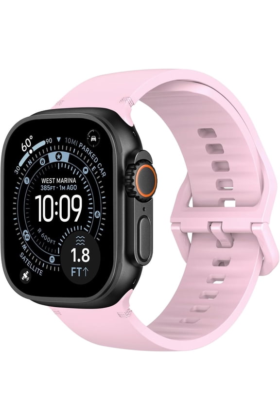 -Sport Watch Band Compatible with Apple Watch Ultra 3/2/1 49mm, S11/S10 46mm, 9/8/7 45mm, SE3/SE2/SE/6/5/4 44mm, 3/2/1 42mm, No Gap Silicone Breathable Replacement Strap for Women Men