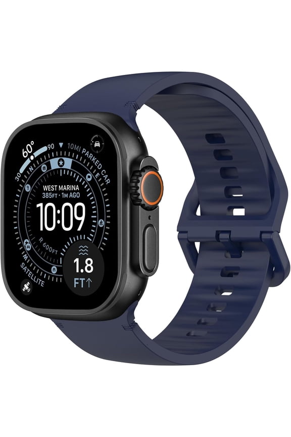 -Sport Watch Band Compatible with Apple Watch Ultra 3/2/1 49mm, S11/S10 46mm, 9/8/7 45mm, SE3/SE2/SE/6/5/4 44mm, 3/2/1 42mm, No Gap Silicone Breathable Replacement Strap for Women Men