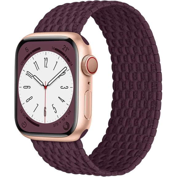 ERUCND-Stretchy Braided Solo Loop Compatible with Apple Watch Bands for Women Men 40mm 42mm 44mm 46mm 49mm 45mm 41mm 38mm, Elastic Nylon Sport Straps for iWatch Bands Series 11 10 9 8 7 6 5 4 3 Ultra