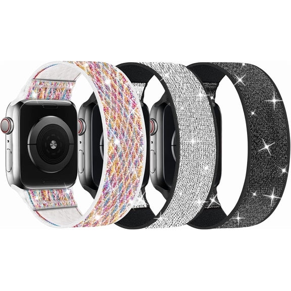 ERUCND-Stretchy Nylon Solo Loop Bands Compatible with Apple Watch 38mm 40mm 41mm 42mm 44mm 45mm 46mm 49mm Ultra 2 iWatch Series 11 10 9 8 7 SE 6 5 4 3 2 1 Strap,Sport Elastic Braided Women Men