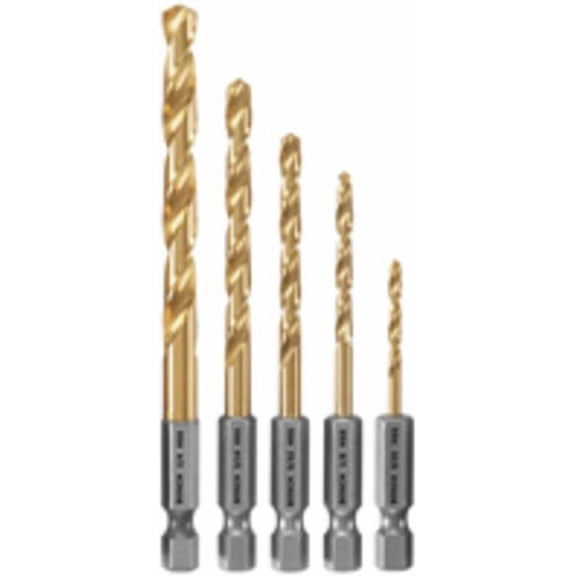 ERUCND-TI5IM 5 Pc. Impact Tough Titanium Nitride Coated Drill Bit Set