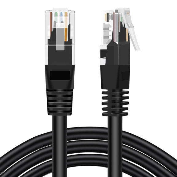 ERUCND-TNP Cat 5e Ethernet Cable 7ft, Cat 5 Internet Patch Cable Cat5e Cable RJ45 Connector LAN Network Cable Cat5 Wire Patch Cord Snagless Computer Ether Wire (7 Foot Black)