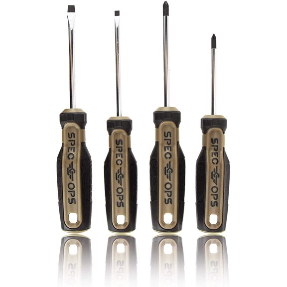 ERUCND-Tools Screwdriver Set for Professional Construction & Jobsite Use, Phillips and Slotted Drivers with Magnetic Tips, 4-Piece