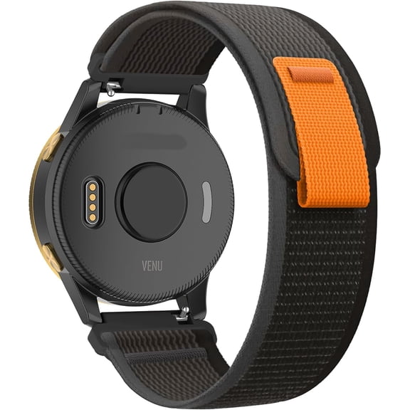ERUCND-Trail Loop Nylon 20mm Watch Bands Compatible with Garmin Forerunner 55/165/Vivoactive 5/6,Soft Breathable Adjustable Sports Replacement Strap for Garmin Venu Sq 2/Sq/Venu Men Women