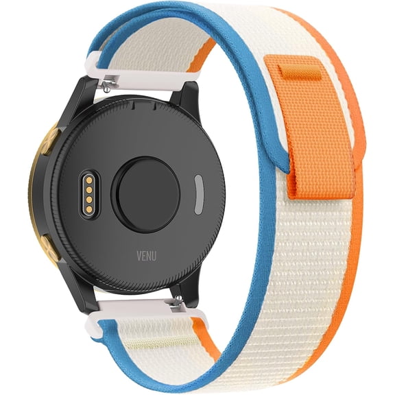 ERUCND-Trail Loop Nylon 20mm Watch Bands Compatible with Garmin Forerunner 55/165/Vivoactive 5/6,Soft Breathable Adjustable Sports Replacement Strap for Garmin Venu Sq 2/Sq/Venu Men Women