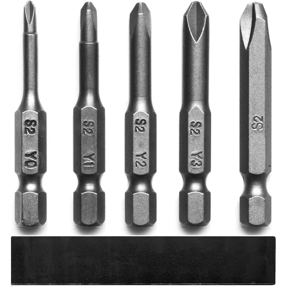ERUCND-Triwing Screwdriver Bits Set 5 Sizes Y0 Y1 Y2 Y3 Y4, 5in1 3 Point Y-Shaped Y Tip Screwdriver Bit Triwing Bits Set Magnetic Point