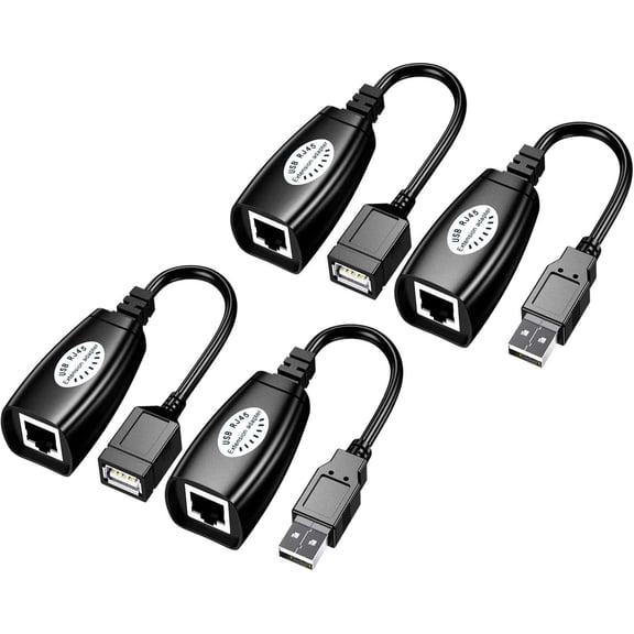 ERUCND-USB Over Cat6SNLLMZI USB RJ45 Extender Over Cat5/Cat5e/Cat6/Cat7/Cat8 Cable Extension Cable Connector Adapter - 2 Pairs