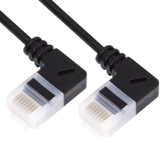 ERUCND-Ultra Thin Slim Cat6 Ethernet Cable RJ45 Right Angled 25cm UTP Network Cable Patch Cord 90 Degree Cat6a LAN for Laptop Router TV Box