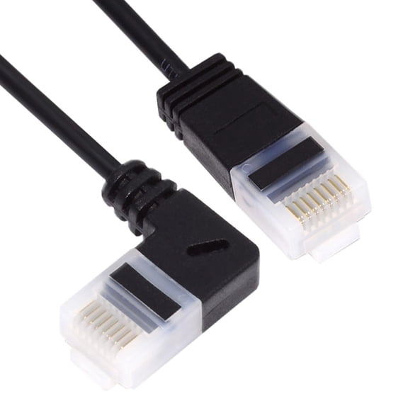 ERUCND-Ultra Thin Slim Cat6 Ethernet Cable RJ45 Right Angled UTP Network Cable Patch Cord 90 Degree Cat6a LAN for Laptop Router TV Box