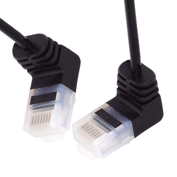 ERUCND-Ultra Thin Slim Cat6 Ethernet Cable RJ45 Up Angled 25cm UTP Network Cable Patch Cord 90 Degree Cat6a LAN for Laptop Router TV Box