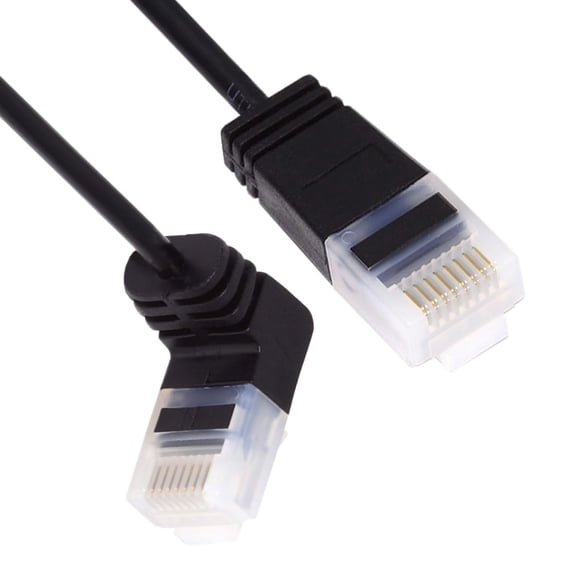 ERUCND-Ultra Thin Slim Cat6 Ethernet Cable RJ45 Up Angled UTP Network Cable Patch Cord 90 Degree Cat6a LAN for Laptop Router TV Box