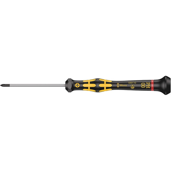 ERUCND-WERA 05030110001 1550 PH ESD Kraftform Micro Screwdriver for Phillips Screws, PH 00 x 60 mm