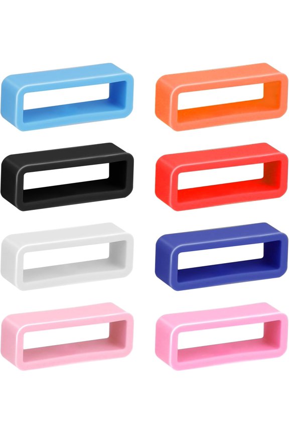 -Watch Band Strap Loop, 8 Pack 20mm Silicone Fastener Rings Replacement Strap Security Connector Watch Band Secure Holder Loops Keeper for Smartwatch Accessories (Multi-Color)