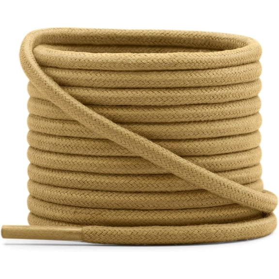 ERUCND-Waxed Round Shoe Laces: 2 Pairs Wax Oxford Shoelaces for Dress Shoes Boots