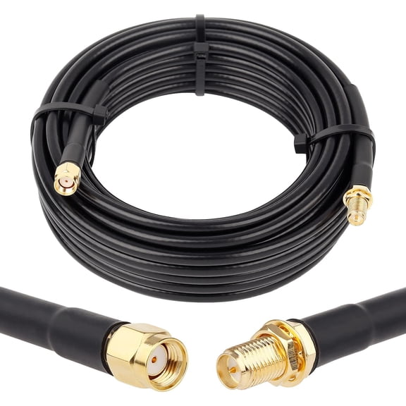ERUCND-XRDS 25ft RP-SMA Male to RP-SMA Female Coax Cable - WiFi Antenna Extension for Router & Network Card Adapter