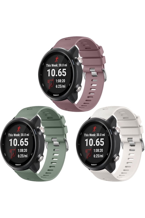 -for Garmin Forerunner 245 / Forerunner 645 / Forerunner 165 / Forerunner 158 / Forerunner 55 Watch Band Women Men, 20mm Soft Silicone Replacement Strap for Garmin Forerunner 245/645 Music Smar