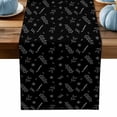 thumbnail image 1 of ERUNPONLY Black Botanical Table Runner - 72 Inch Long Vintage Wildflower Wheat Leaf Floral Cotton and Linen Blended Dress Scarves Farmhouse Table Runner for Kitchen Dining, Coffee Table, 13" x 72", 1 of 8