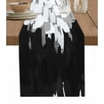 thumbnail image 1 of ERUNPONLY Black White Table Runner - 90 Inch Long Abstract Graffiti Paint Country Retro Tribal Cotton and Linen Blended Dress Scarves Farmhouse Table Runner for Kitchen Dining, Coffee Table, 13"x90", 1 of 8