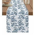 thumbnail image 1 of ERUNPONLY Blue Fruit Table Runner - 90 Inch Long Vintage Plant Nature Botanical Flower Floral Cotton and Linen Blended Dress Scarves Farmhouse Table Runner for Kitchen Dining, Coffee Table, 13"x90", 1 of 8