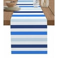 thumbnail image 1 of ERUNPONLY Blue Ombre Striped Table Runner - 60 Inch Long Farmhouse Stripes Simple Art Cotton and Linen Blended Dress Scarves Farmhouse Table Runner for Kitchen Dining, Coffee Table, 13"x60", 1 of 8