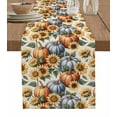 thumbnail image 1 of ERUNPONLY Blue Pumpkin Table Runner - 90 Inch Long Thanksgiving Fall Orange Sunflower Cotton and Linen Blended Dress Scarves Farmhouse Table Runner for Kitchen Dining, Coffee Table, 13"x90", 1 of 8